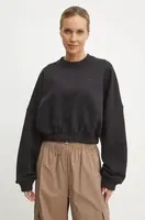 Bavlněná mikina adidas Originals dámská, černá barva, hladká, IW5752