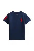 Dětské bavlněné tričko Polo Ralph Lauren tmavomodrá barva, 322832907039