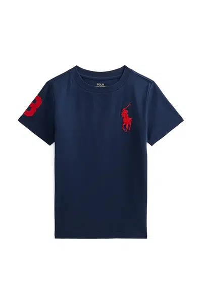 Dětské bavlněné tričko Polo Ralph Lauren tmavomodrá barva, 322832907039