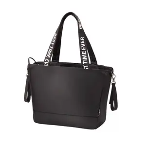 Babyono Stylová taška ke kočárku Best time ever - černá