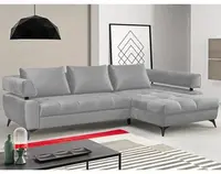 Rohová sedacia súprava Paris, svetlo šedá látka, pravý roh%