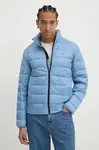 Péřová bunda Tommy Jeans pánská, modrá barva, přechodná, DM0DM20658