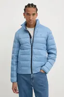 Péřová bunda Tommy Jeans pánská, modrá barva, přechodná, DM0DM20658