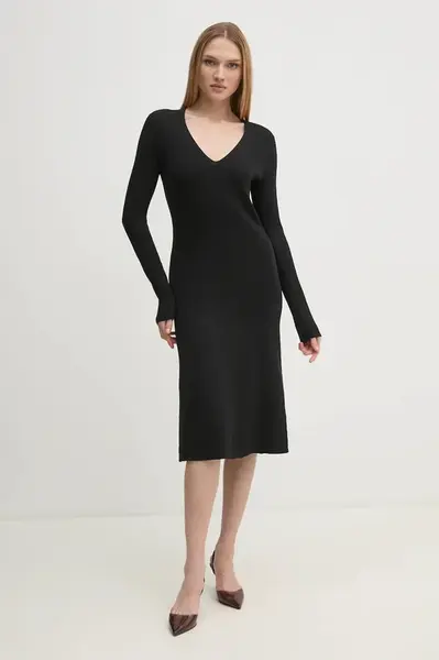 Šaty Calvin Klein černá barva, midi, K20K208102