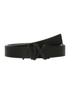 ARMANI EXCHANGE Opasky 'PLATE BELT'  sivá / čierna