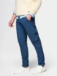 Ombre Men's STRAIGHT LEG cargo pants with zippered pockets - dark blue