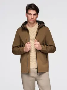 Ombre Men's lightweight jacket with waterproof coating and hood