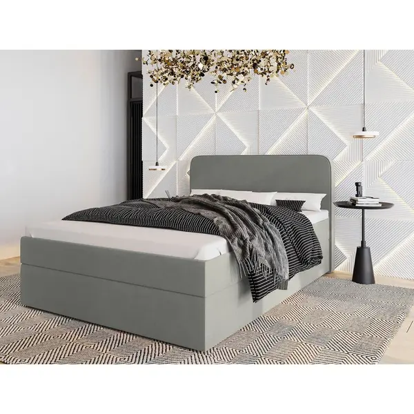 MID.YOU AMERICKÁ POSTEL, 180/200 cm, šedá