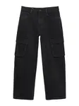 Pull&Bear Rifľové kapsáče  čierny denim