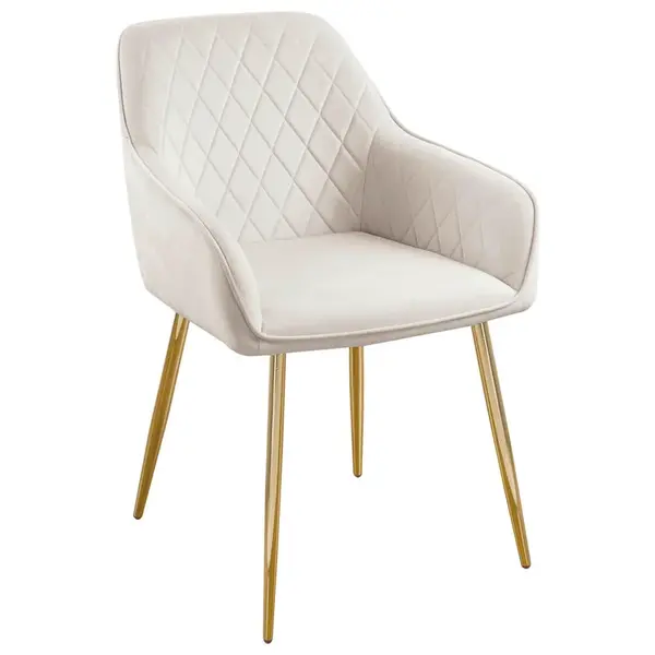 Novel ŽIDLE S PODRUČKAMI, železo, samet, barvy zlata, béžová