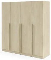 Čtvorjdverová šatníková skriňa arturoro - krémový dub