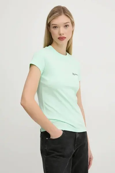 Bavlněné tričko Karl Lagerfeld Jeans tyrkysová barva, A1W17004