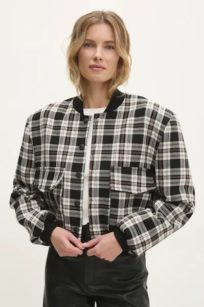 Bunda Answear.LAB dámská, černá barva, přechodná, oversize