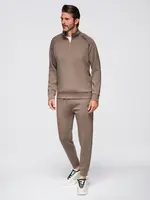 Ombre Men's sweat set sweatshirt with stand-up collar + jogger pants - gray
