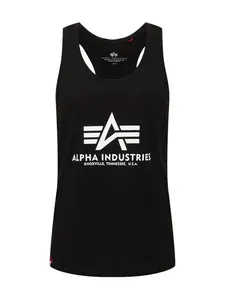 ALPHA INDUSTRIES Tričko  čierna / biela