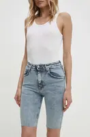 Džínové šortky Answear.LAB dámské, hladké, high waist