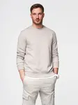 Ombre Men's mélange sweatshirt with embroidered logo - beige