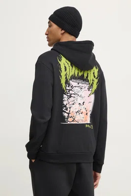 Bavlněná mikina adidas Originals Q12 TS DEATH ho pánská, černá barva, s kapucí, s potiskem, JN5703
