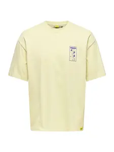 Only & Sons Tričko 'ONSPEANUTS'  béžová / modrá