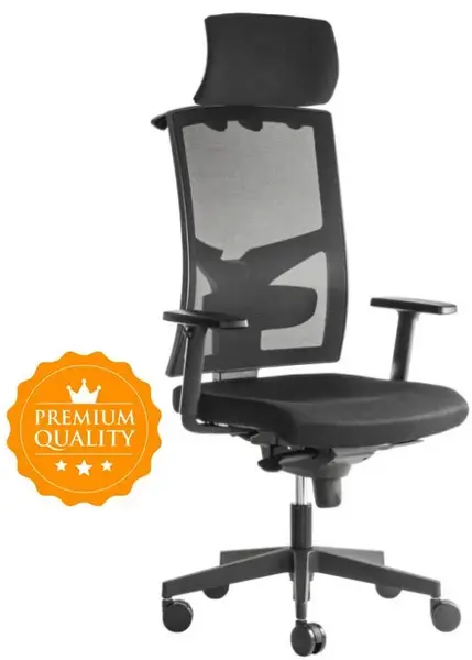 ALBA kancelářská židle GAME ŠÉF VIP s pevným PDH a područkami, BLACK 27