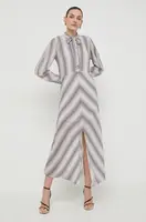 Šaty Twinset béžová barva, maxi