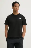 Bavlněné tričko The North Face M S/S Redbox Tee černá barva, s potiskem, NF0A87NPJK31