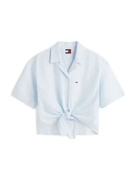 Tommy Jeans Blúzka  svetlomodrá / biela