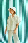 Tinycottons Dětská lněná košile Tinycottons EMERALD STRIPES SHIRT