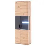 Livetastic VITRÍNA, antracitová, barvy dubu, 70/198/37 cm