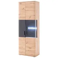 Livetastic VITRÍNA, antracitová, barvy dubu, 70/198/37 cm