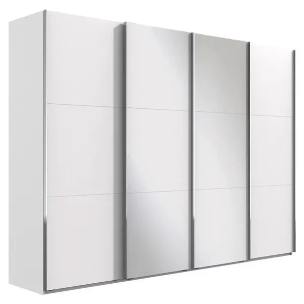 MID.YOU ŠATNÍ SKŘÍŇ SE ZRCADLEM, bílá, 350/216/65 cm