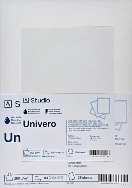 Mixed media papír Univero 250g A5, 25 listů