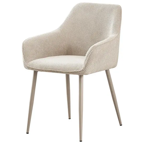 MID.YOU ŽIDLE S PODRUČKAMI, železo, tkaná látka, krémová