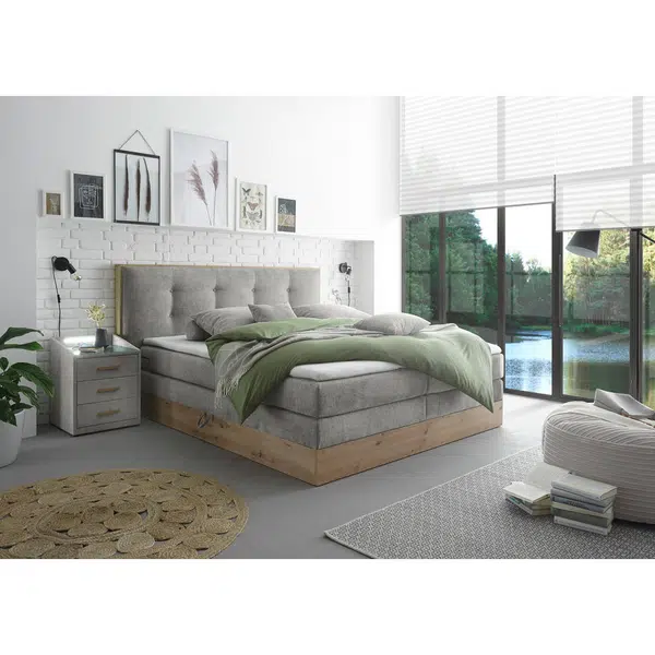 Livetastic POSTEL BOXSPRING, 180/200 cm, světle šedá