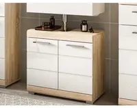 Kúpeľňová skrinka pod umývadlo Lambada, dub sonoma/biela lesk%