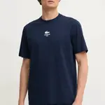 Bavlněné tričko Lacoste tmavomodrá barva, s potiskem, TH2739