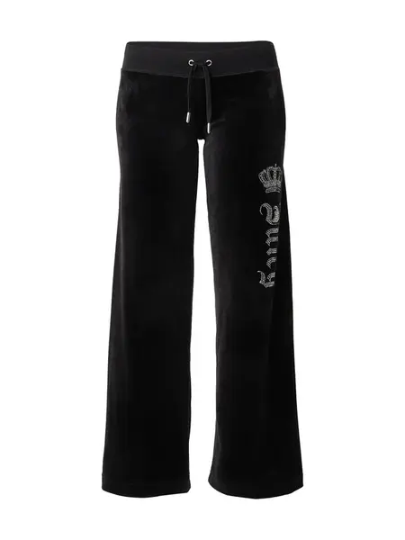 Juicy Couture Nohavice 'Gothic Crown'  čierna / strieborná
