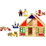 BABU - Domeček pro panenky s příslušenstvím + 2 figurky