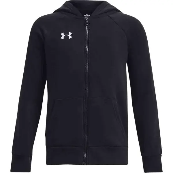 Under Armour RIVAL FLEECE FZ HOODIE Chlapecká mikina, černá, velikost M