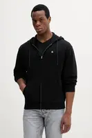 Bavlněná mikina United Colors of Benetton pánská, modrá barva, s kapucí, hladká, 342ZU500P