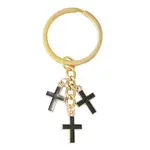 Alloy Enamel Cross Keychains