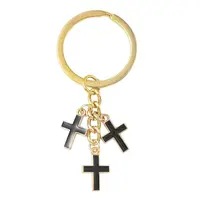 Alloy Enamel Cross Keychains