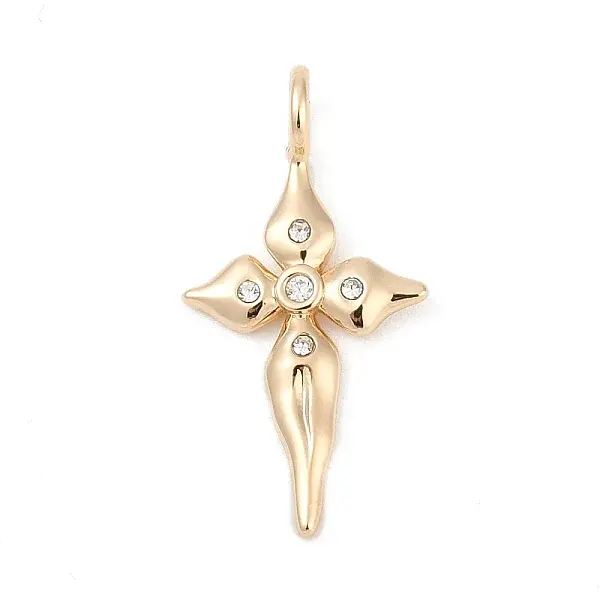 Brass Pave Clear Cubic Zirconia Pendants