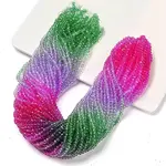 Transparent Painted Glass Beads Strands