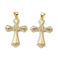 Brass Micro Pave Cubic Zirconia Pendants