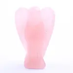 Natural Rose Quartz Carved Healing Angel Figurines
