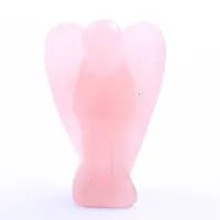 Natural Rose Quartz Carved Healing Angel Figurines