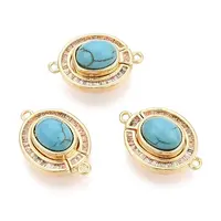 Brass Pave Clear Cubic Zirconia Magnetic Clasps