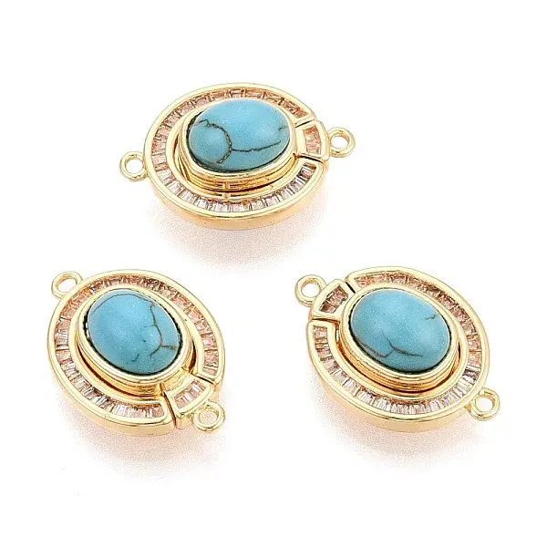 Brass Pave Clear Cubic Zirconia Magnetic Clasps