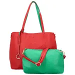 Módní koženkový set kabelek Maricela, červený